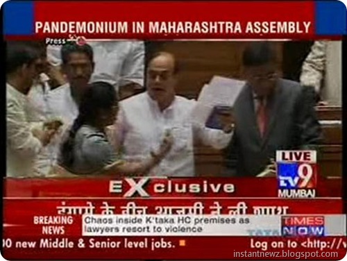 Pandemonium in Maharashtra assembly as Abu Azmi takes oath005