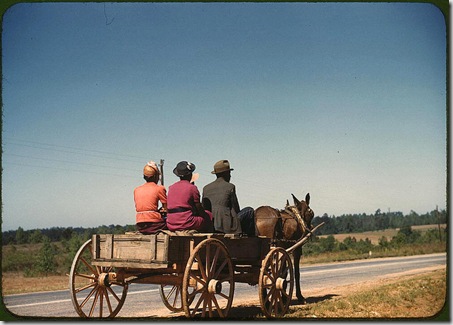 Going to town on Saturday afternoon. Greene County, Georgia, May 1941. Reproduction from color slide. Photo by Jack Delano. Prints and Photographs Division, Library of Congress