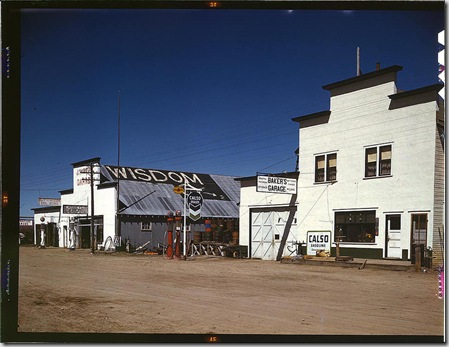 Wisdom, Montana, April 1942. Reproduction from color slide. Photo by John Vachon. Prints and Photographs Division, Library of Congress