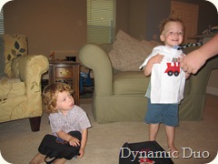 gus and his train shirt and bag - of course rals had to watch closely!!! (2)