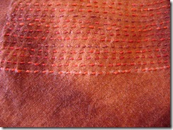 Red on brown