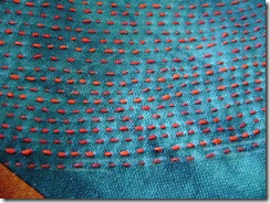 Red on blue for texture