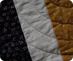 Close-up of quilt stitches