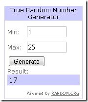 Giveaway Random Winner