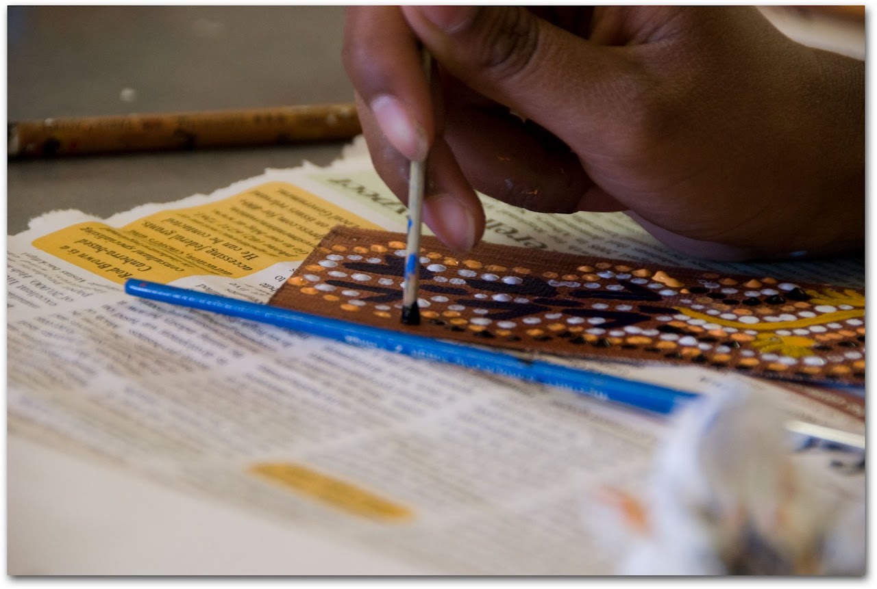 Dot-painting with aboriginal tribe
