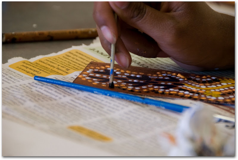 Dot-painting with aboriginal tribe