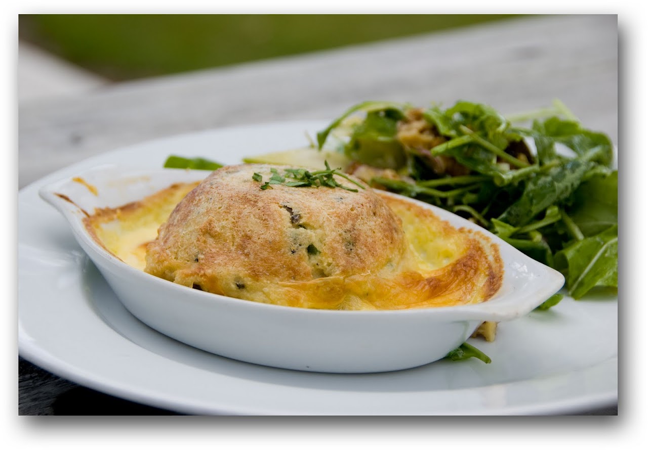 Blue cheese souffle at Wairau River