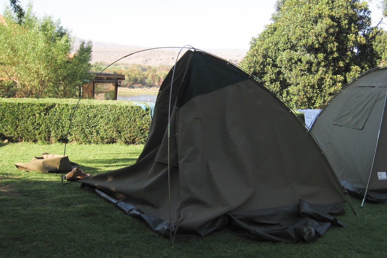 Taking down the tent