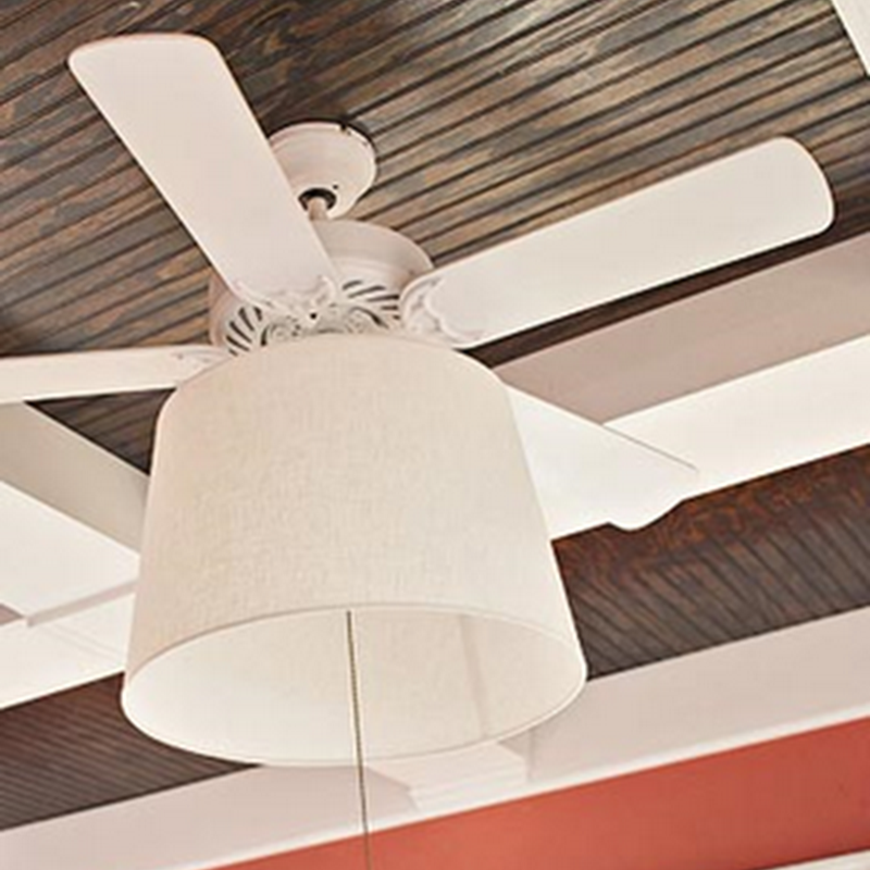 Adding A Drum Shade To A Ceiling Fan From Thrifty Decor Chick