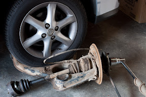 Using a car to secure the wishbone