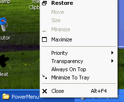 Power Menu Stay Always On Top