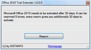 Office 2010 Trial Day Extender