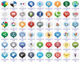 Social Media Balloon Icons