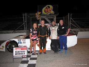 Lynne Raita congratulates top three - George Wilson (2nd), Jeff Hanley (1st), Jeff Dunford (3rd)