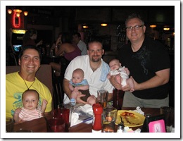 Daddies & Babies!  Miguel & Cabo, Jer & Reid, Chris & Ava, 7-10-09