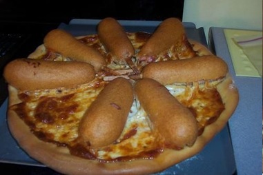 corndog pizza