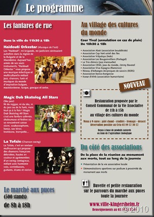 Fête des Rues à Kingersheim Programme