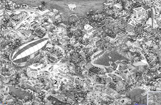 目指している未来が描かれている都市イラスト(Podalida)