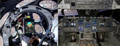 民間と国の差が出るコックピット[SpaceShipOne vs Shuttle]