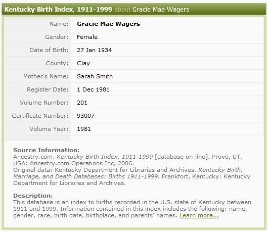[Gracie Mae Wagers Kentucky Birth Index, 1911-1999[4].jpg]