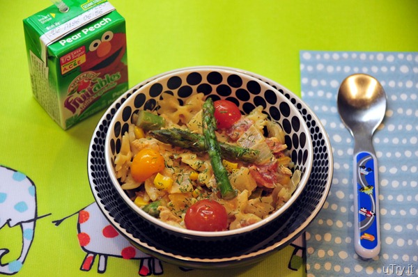 Salmon and Garden Vegetable Farfalle