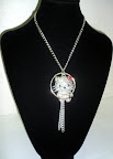 Hello Kitty red ribbon silver necklace