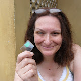  &ndash; Jenna (my granddaughter) gave me a green dot to take to Africa with me. Here I show her that it is with me all the way to Freetown. …. © 2007 NHA Photos