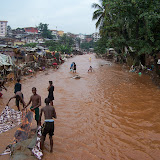  &ndash; Kroo Bay cleans up after flood. …. © 2008 September NHA Media Photos, Salu Bangura, photographer.