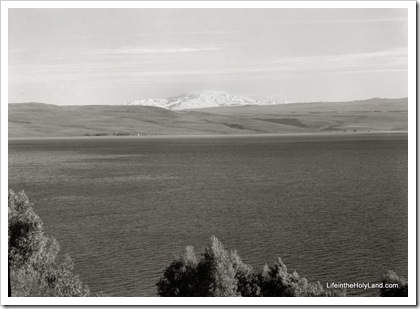 Mount Hermon and Sea of Galilee, mat12545 Mount Hermon and Sea of Galilee, mat12545