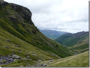 View toward Brrowdale with Eagle Crag in the foreground