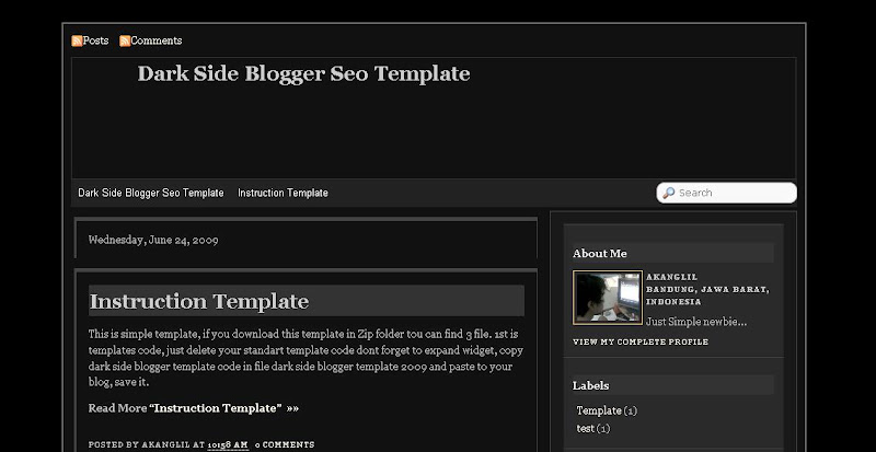 Dark Side Blogger Template
