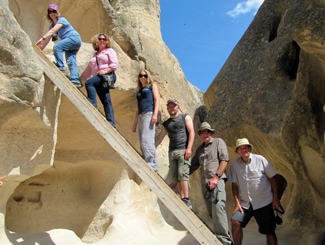 [Goreme 57 Climbing The Stairs Into The Chgurch At Pasabaglari Goreme, Cappadocia May 2011[2].jpg]