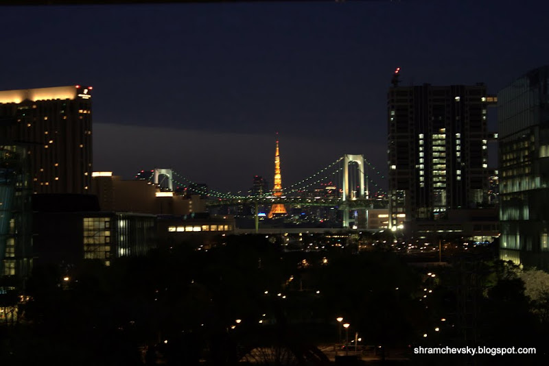 Japan Tokyo Odaiba Rainbow Bridge Tokyo TV Tower Япония Токио Одайба Радужный Мост Токийская Башня Телебашня
