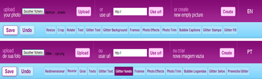 Glitter Photo Online - Funcionalidades Glitter Photo Online - Funcionalidades