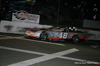 Dwayne Baker with heat race win at Peterborough Speedway October 10, 2009