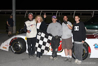#70 Jeff Hanley and crew celebrate Twin 35 victory at Kawartha Speedway, August 7, 2009