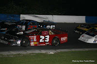 #23 Paul Milligan in feature race action at Peterborough Speedway, Spetember 5, 2009