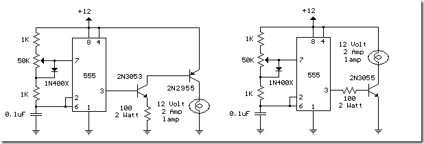 12 Volt Lamp Dimmer with ic 555