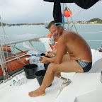 Joachim probiert sein Weihnachtsgeschenk aus