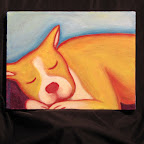 Sleeping Dog (2005)<br />
Acrylic on Canvas<br />
12"x9"<br />
For sale in Etsy Shop