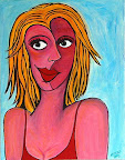 Smitten (2003)<br />
24"x30"<br />
Acrylic on Canvas<br />
Sold