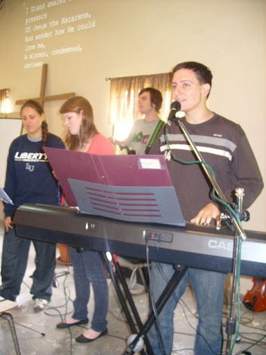 Worship team at Camp Pallatanga