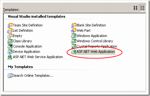 Create an ASP.NET Web Application Project