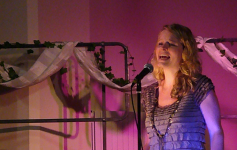 Sarah Coope (singer), performing as Joan of Arc.