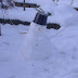 When the snow started to melt, Mr. Snowman became depressed.