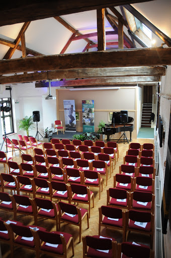 Corsham Court Barn - the songwriters studio used as part of BSUs Distance Learning programme in Songwriting