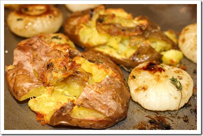 smash roasted finglerling potatoes cippolini onions