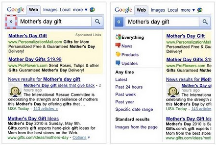 google mobile search2 Google cambia el look de sus búsquedas en móviles
