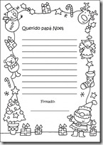 carta a papa noel para colorear carta a papa noel para colorear