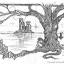 Norman Liebold | Illustrationen | "Krähe und Nachtigall" | Alte Zeichnung: Insel im See